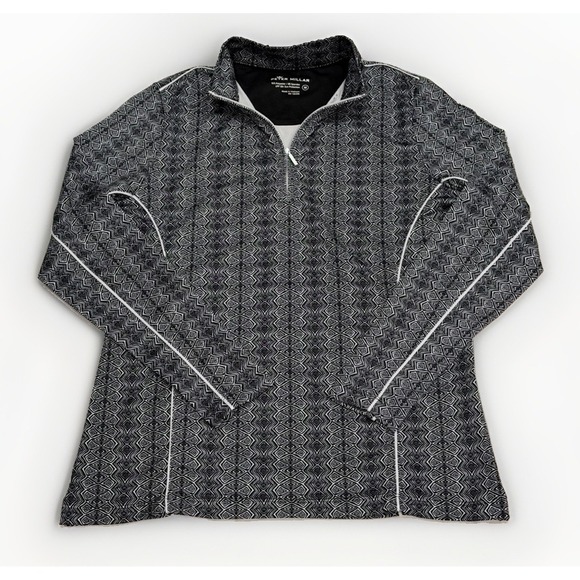 Peter Millar Sweaters - Peter Millar Perth Performance 1/4 Zip Raglan Pullover Geometric Print Women's M